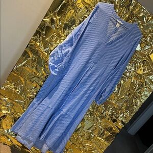 H&M Light Blue and White Striped Shirt